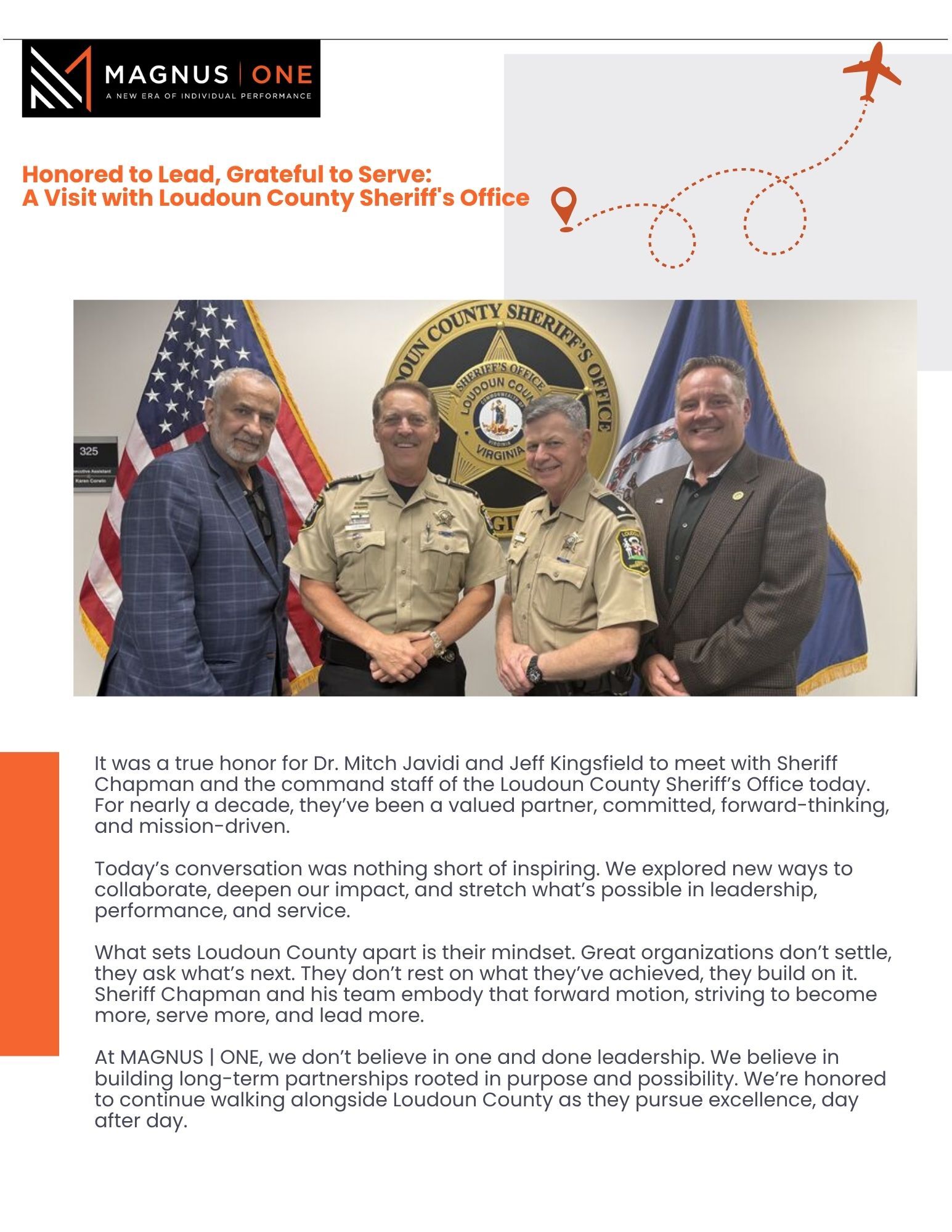 Jeff Kiingsfield CEO, Dr Mitch Javodo, Loudoun COunty SHeriffs' Office